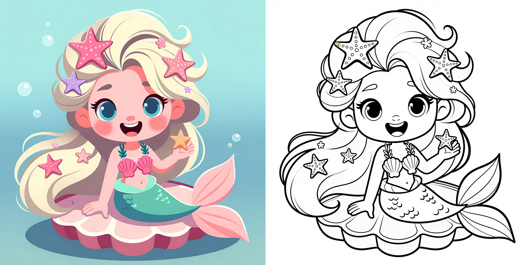 ft - coloriage elsa sirene ft