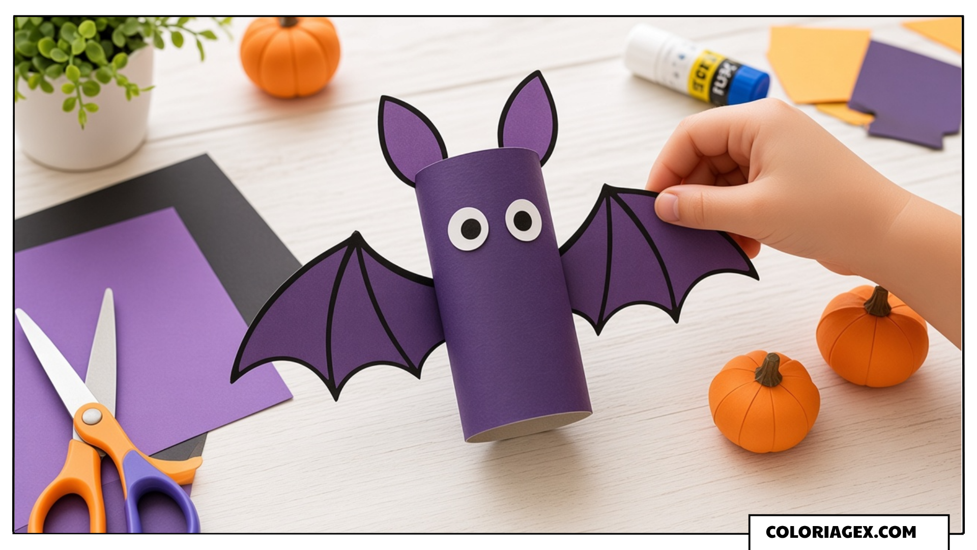 Bricolage Chauve-souris en Rouleau de Papier Toilette avec un Coloriage