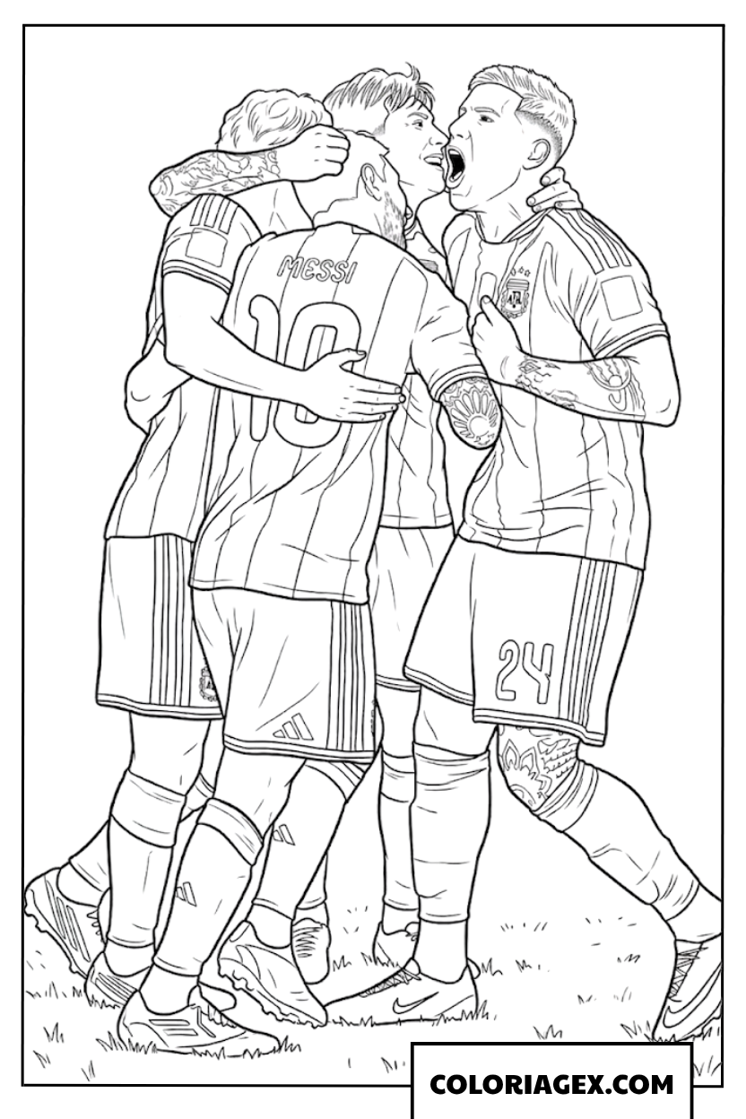 Coloriage Argentine célèbre la victoire