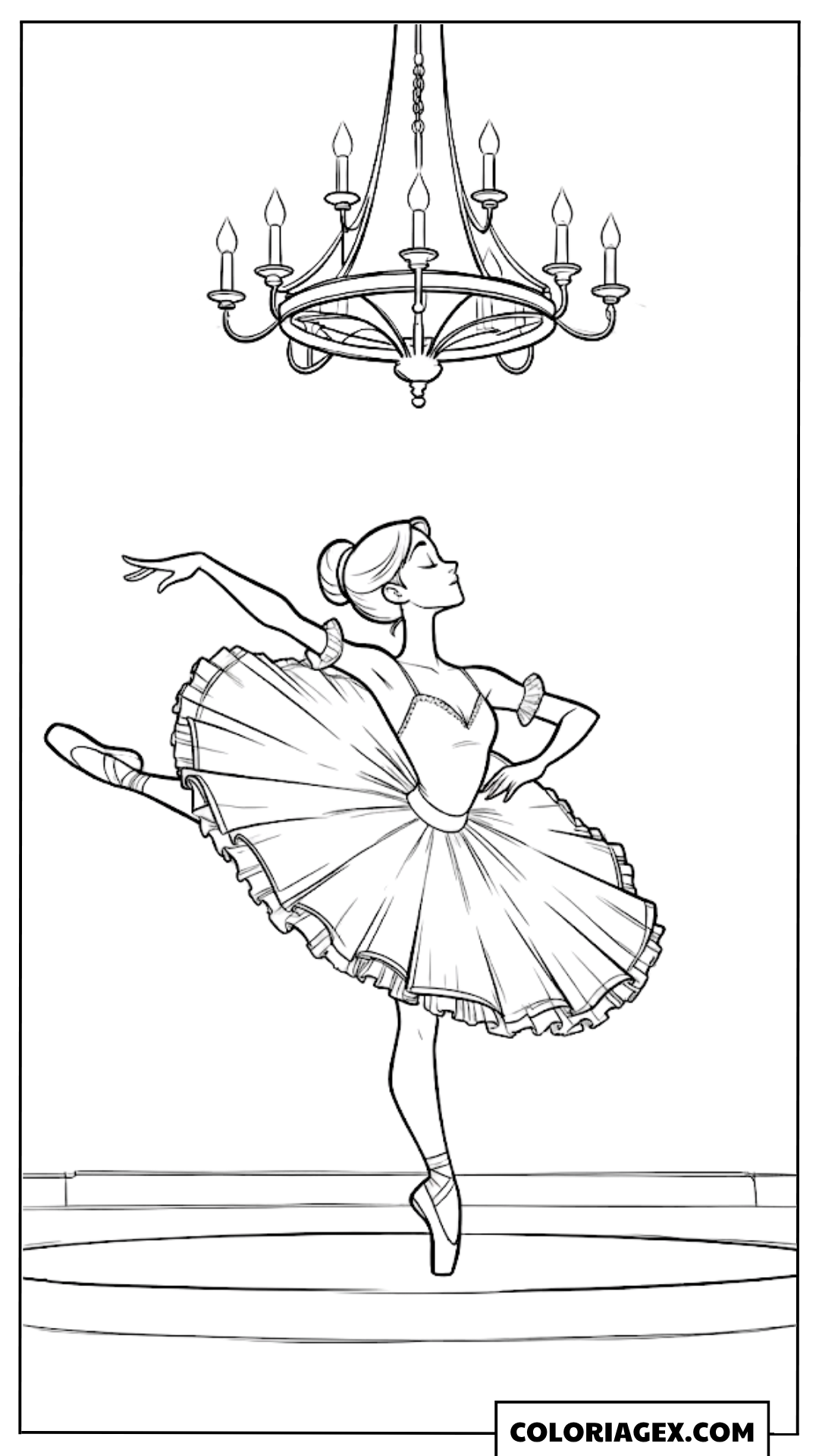 Coloriage Ballerine sous lustre