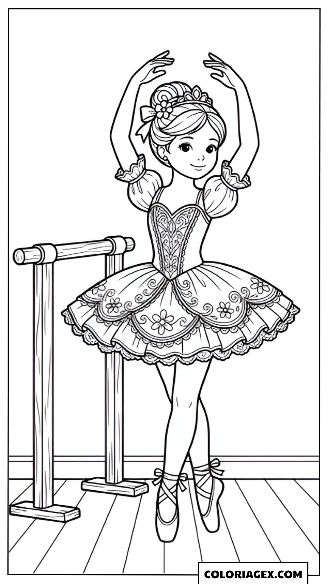 Coloriage Barbie à la barre