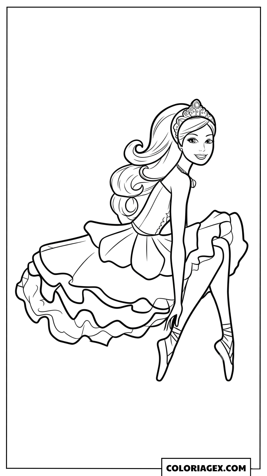 Coloriage Barbie assise