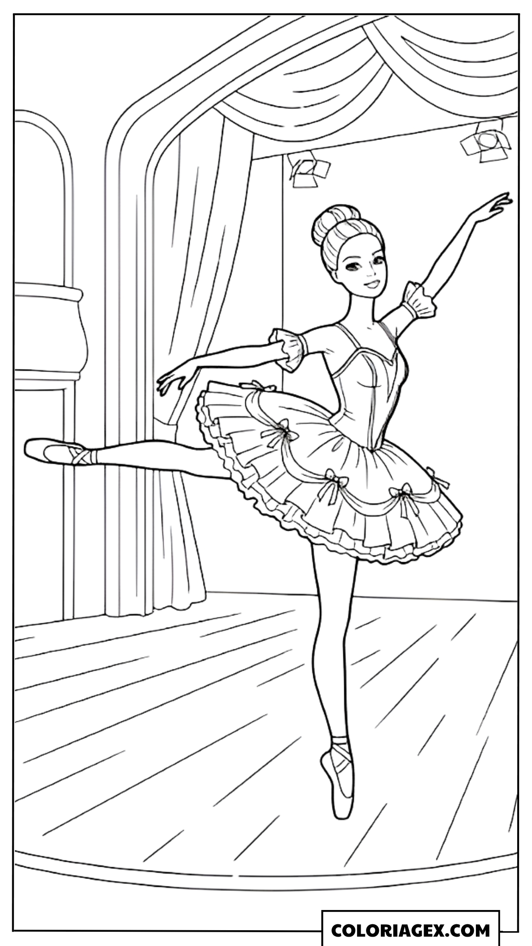Coloriage Barbie en arabesque
