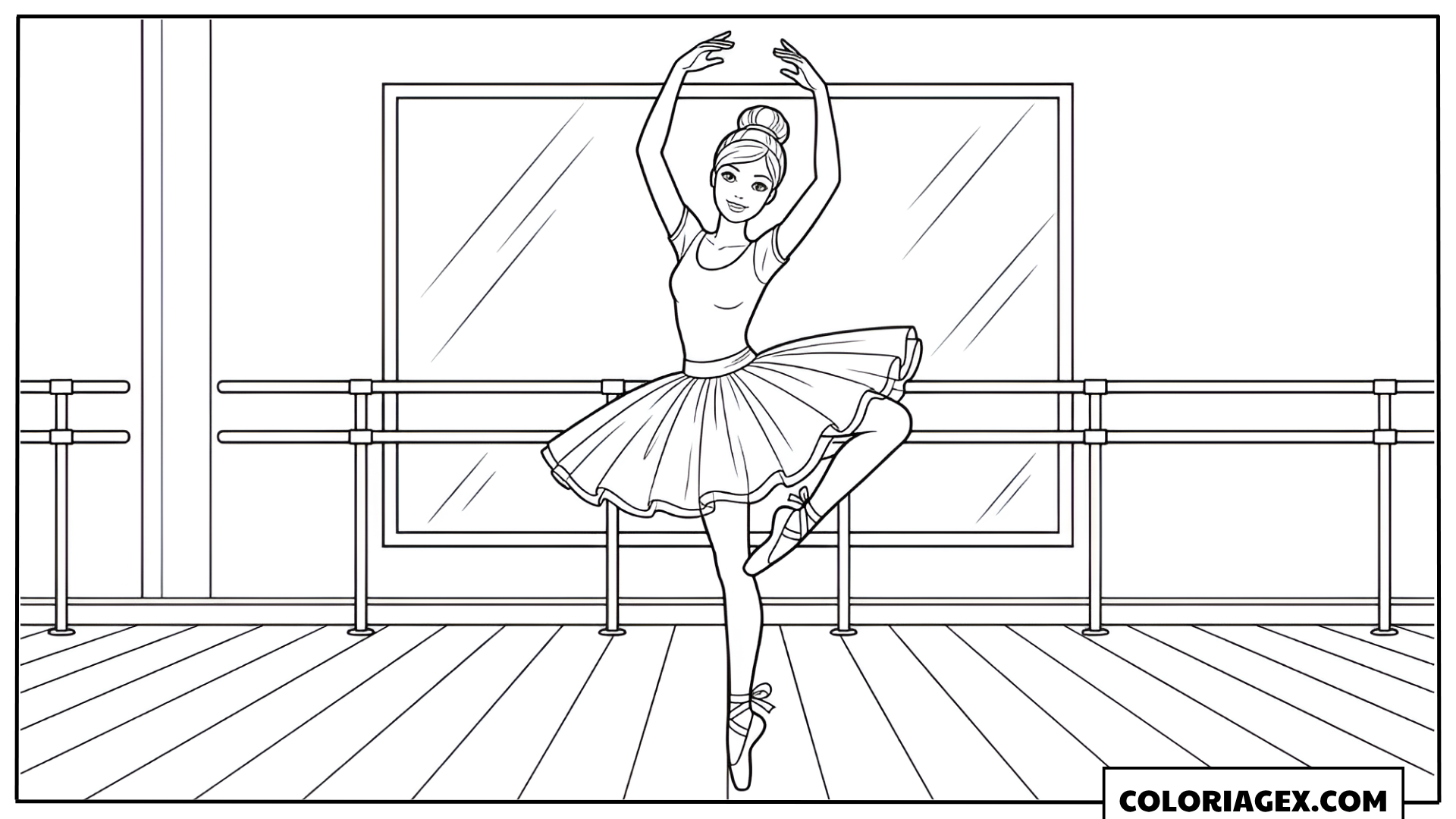 Coloriage Barbie en grand jeté