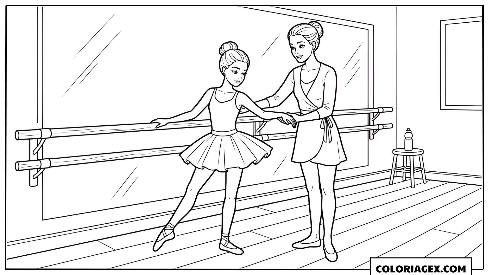 Coloriage Barbie et professeur