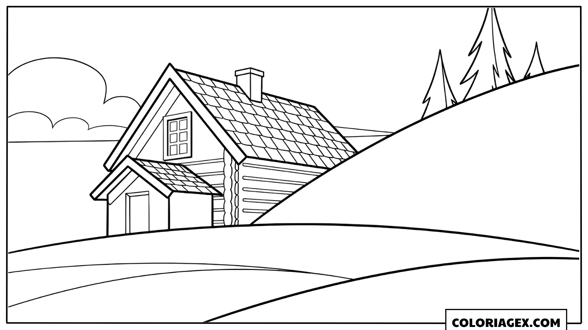 Coloriage Chalet de montagne