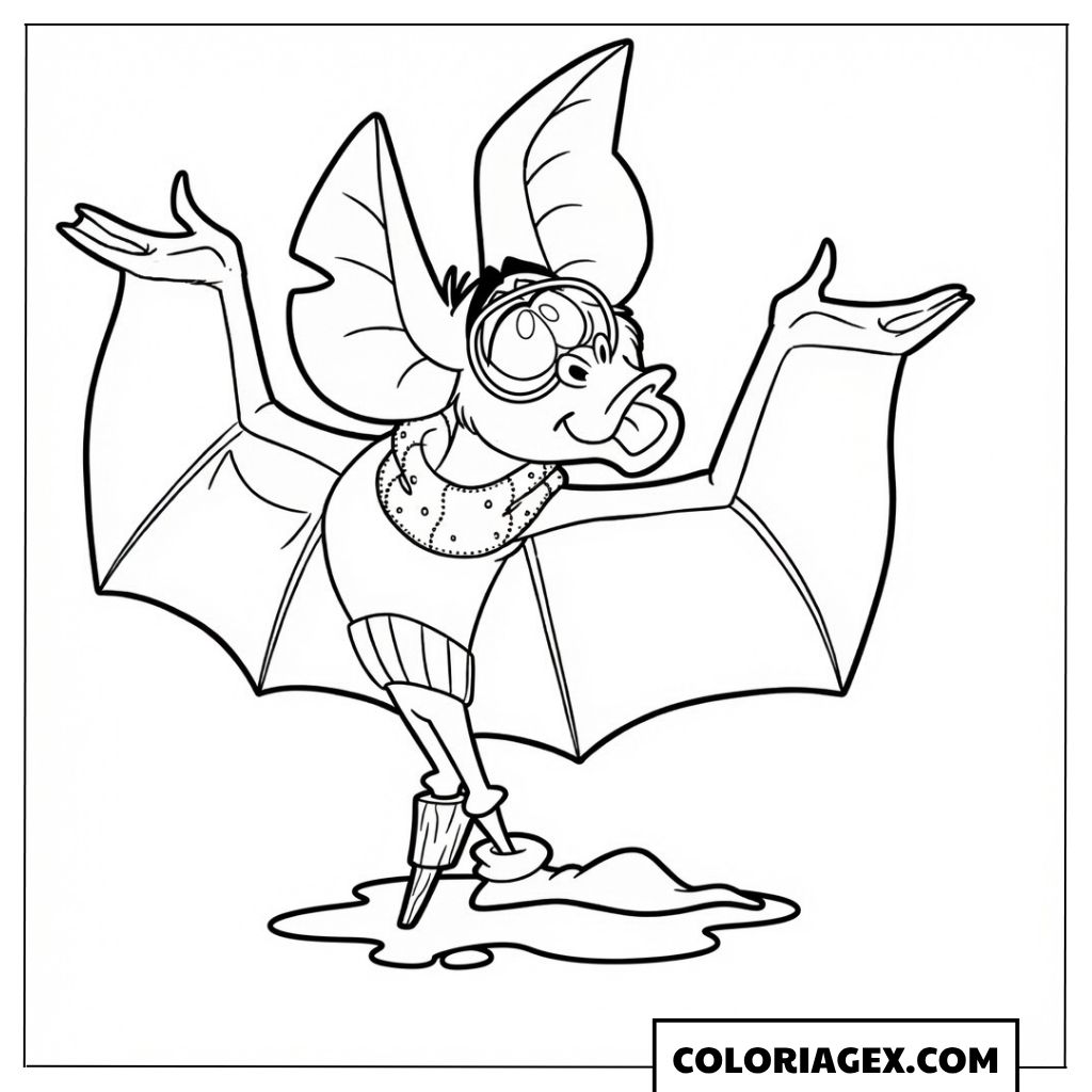 Coloriage Chauve-souris Eyewitness