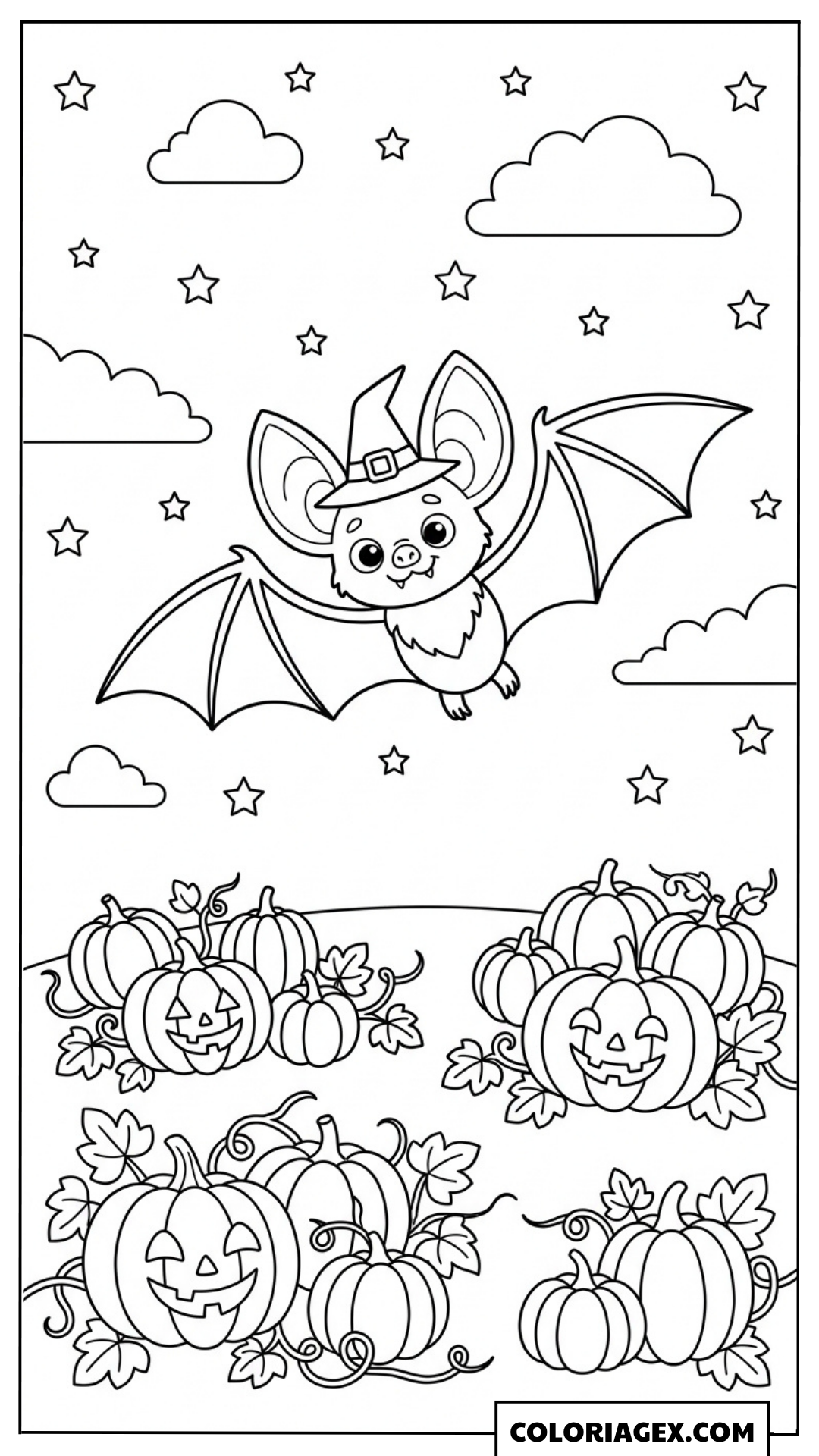 Coloriage Chauve-souris mignonne Halloween