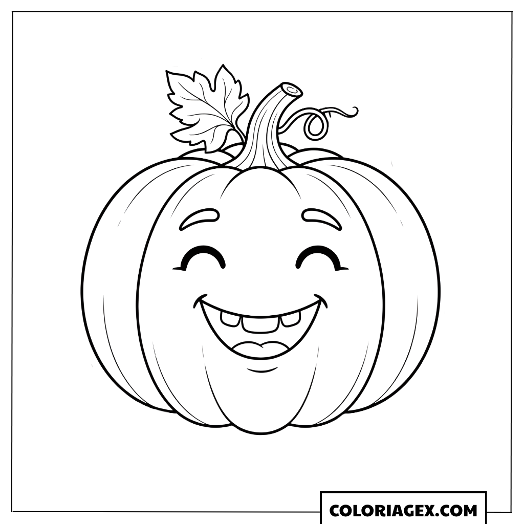 Coloriage Citrouille souriante