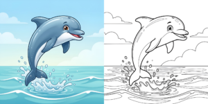 ft - Coloriage Dauphin Facile ft