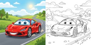 ft - Coloriage Ferrari Cartoon ft