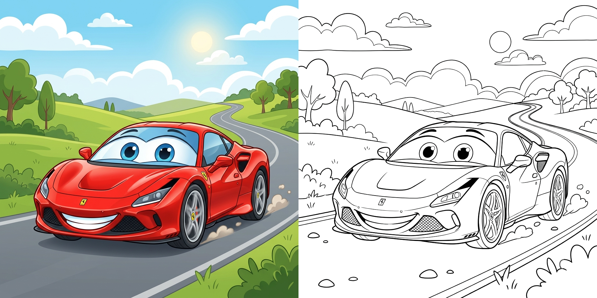 ft - Coloriage Ferrari Cartoon ft