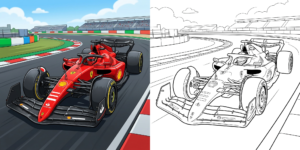 ft - Coloriage Ferrari Voitures de Course ft