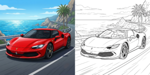 ft - Coloriage Ferrari ft