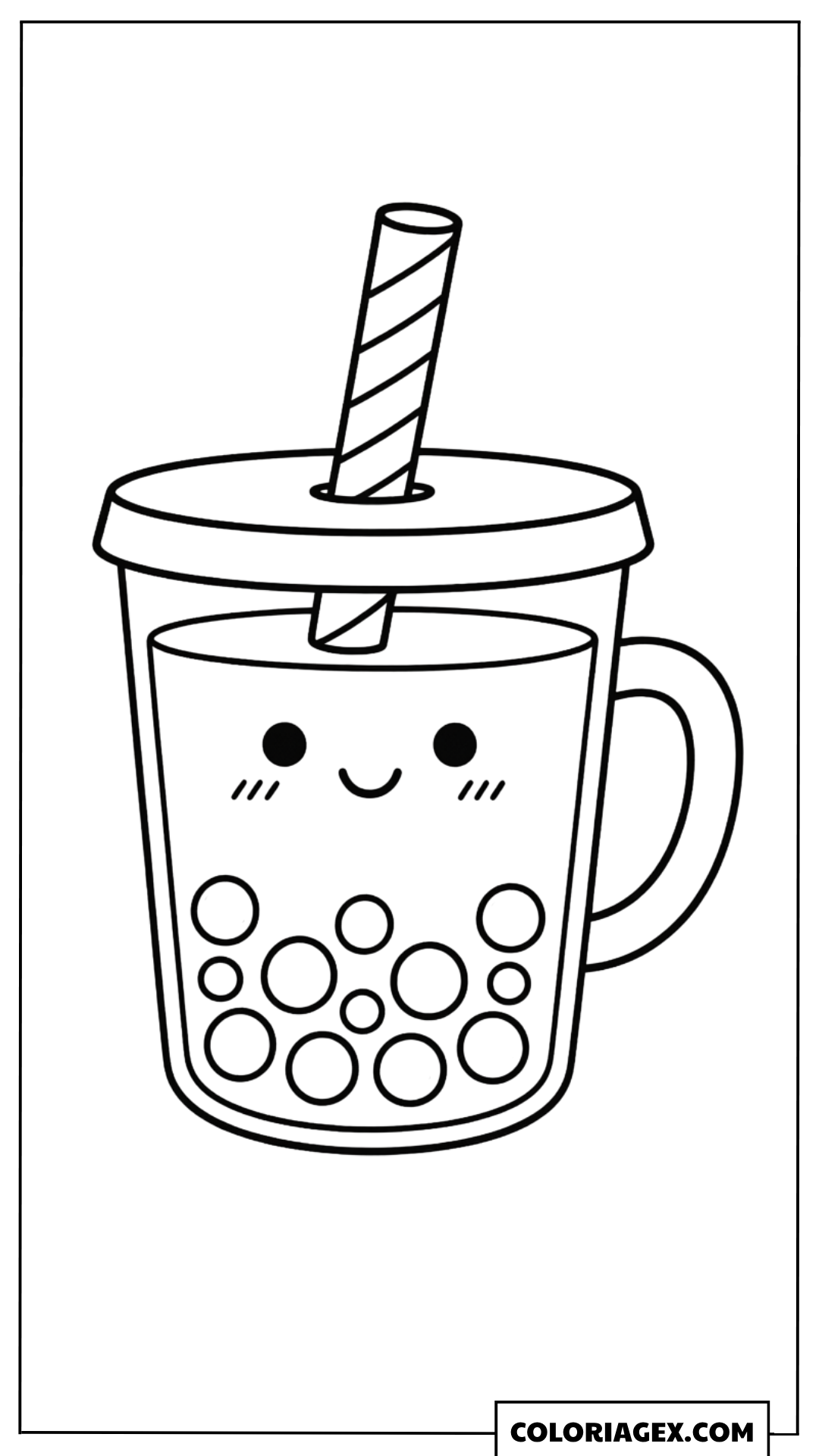 Coloriage Kawaii Bubble Tea