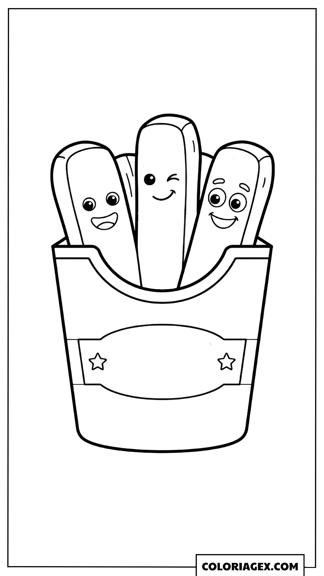 Coloriage Kawaii Nuggets de Poulet