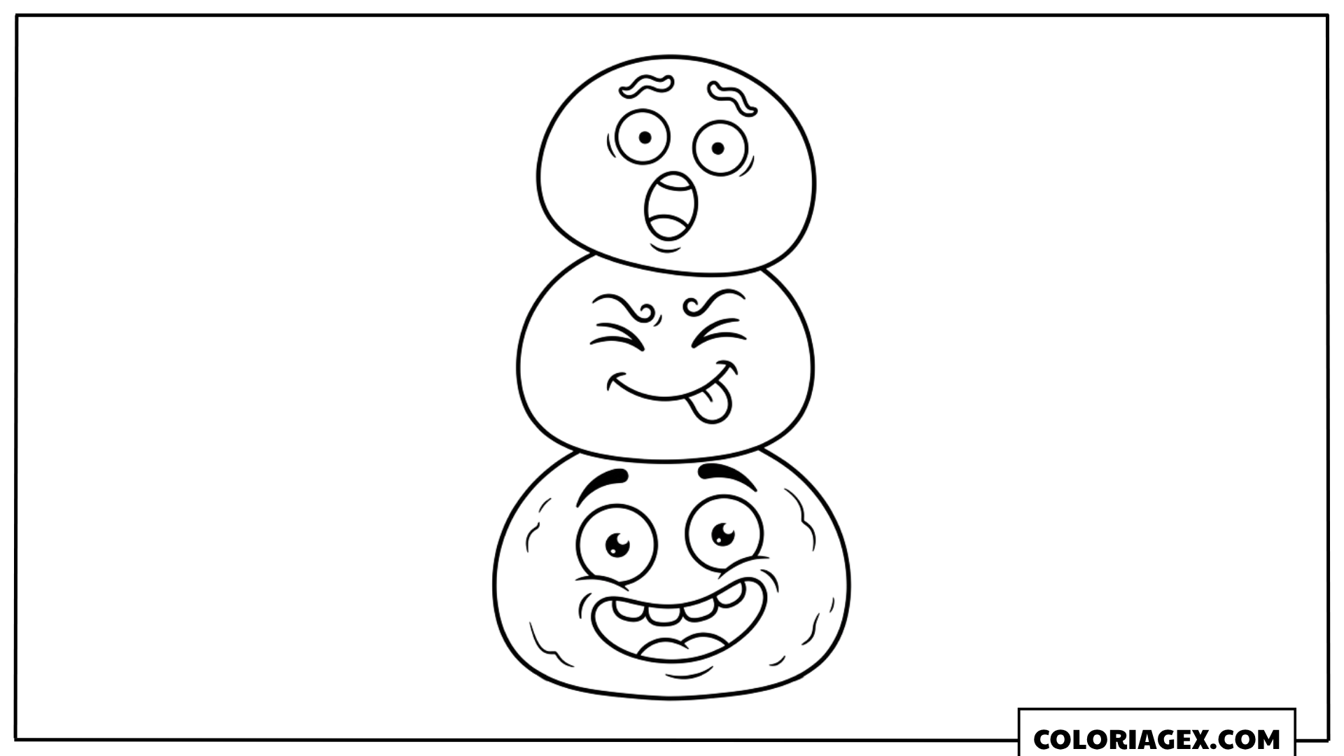 Coloriage Kawaii Onigiri empilés
