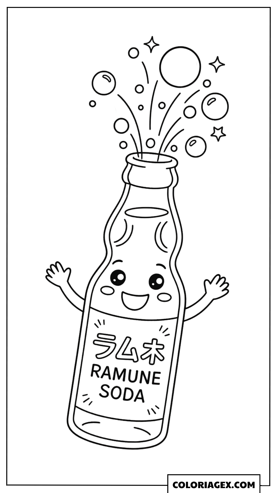 Coloriage Kawaii Ramune Soda