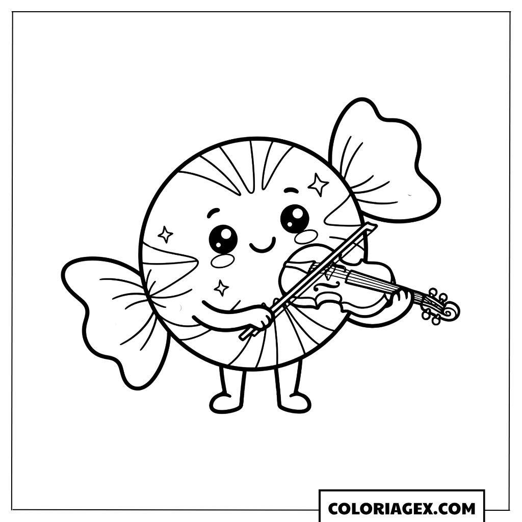 Coloriage Kawaii Sucette Poisson