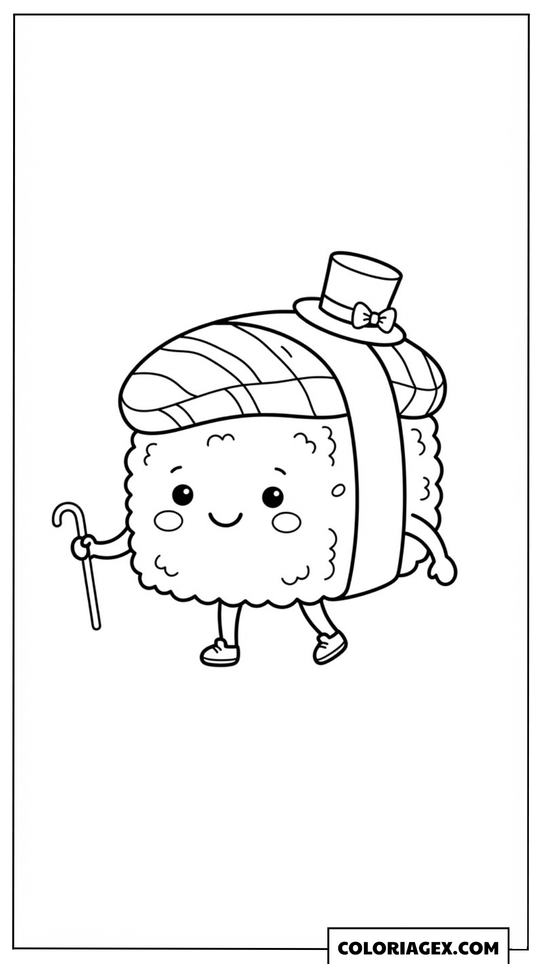 Coloriage Kawaii Sushi Ninja