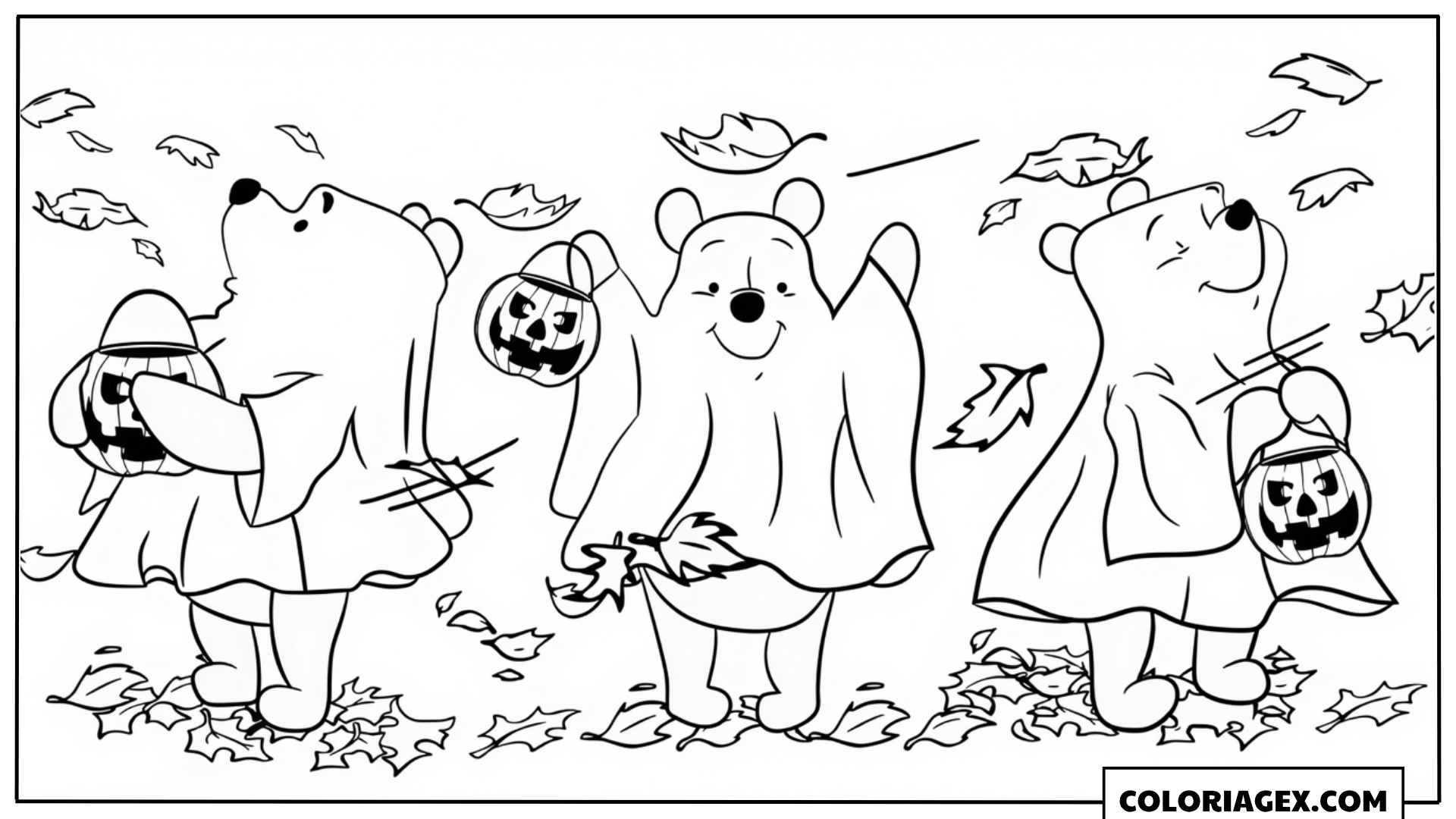 Coloriage Les ours en costumes Halloween