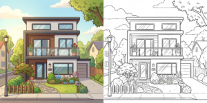 ft - Coloriage Maison Moderne ft