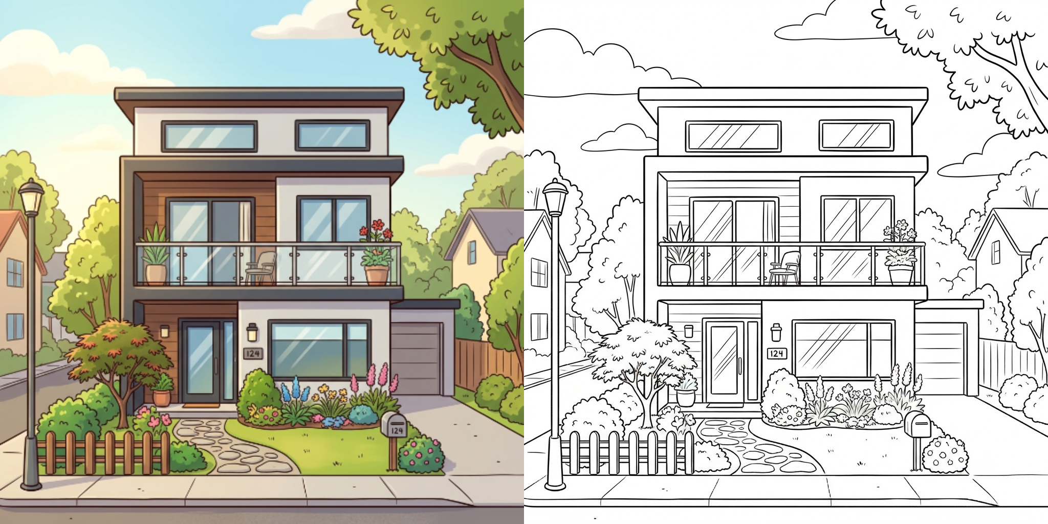 ft - Coloriage Maison Moderne ft
