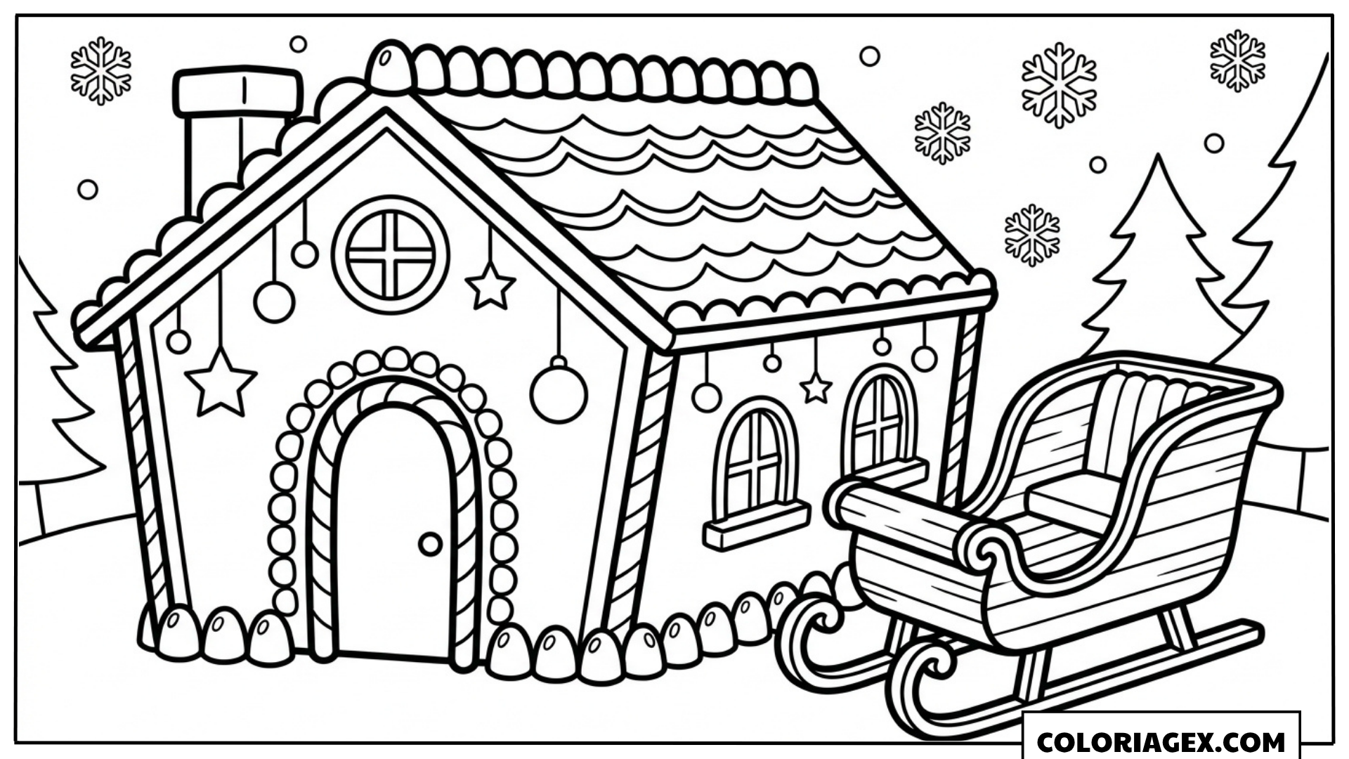 Coloriage Maison en pain d’épices