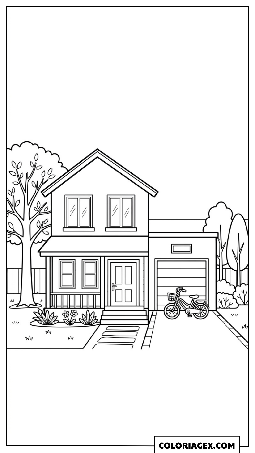 Coloriage Maison familiale moderne