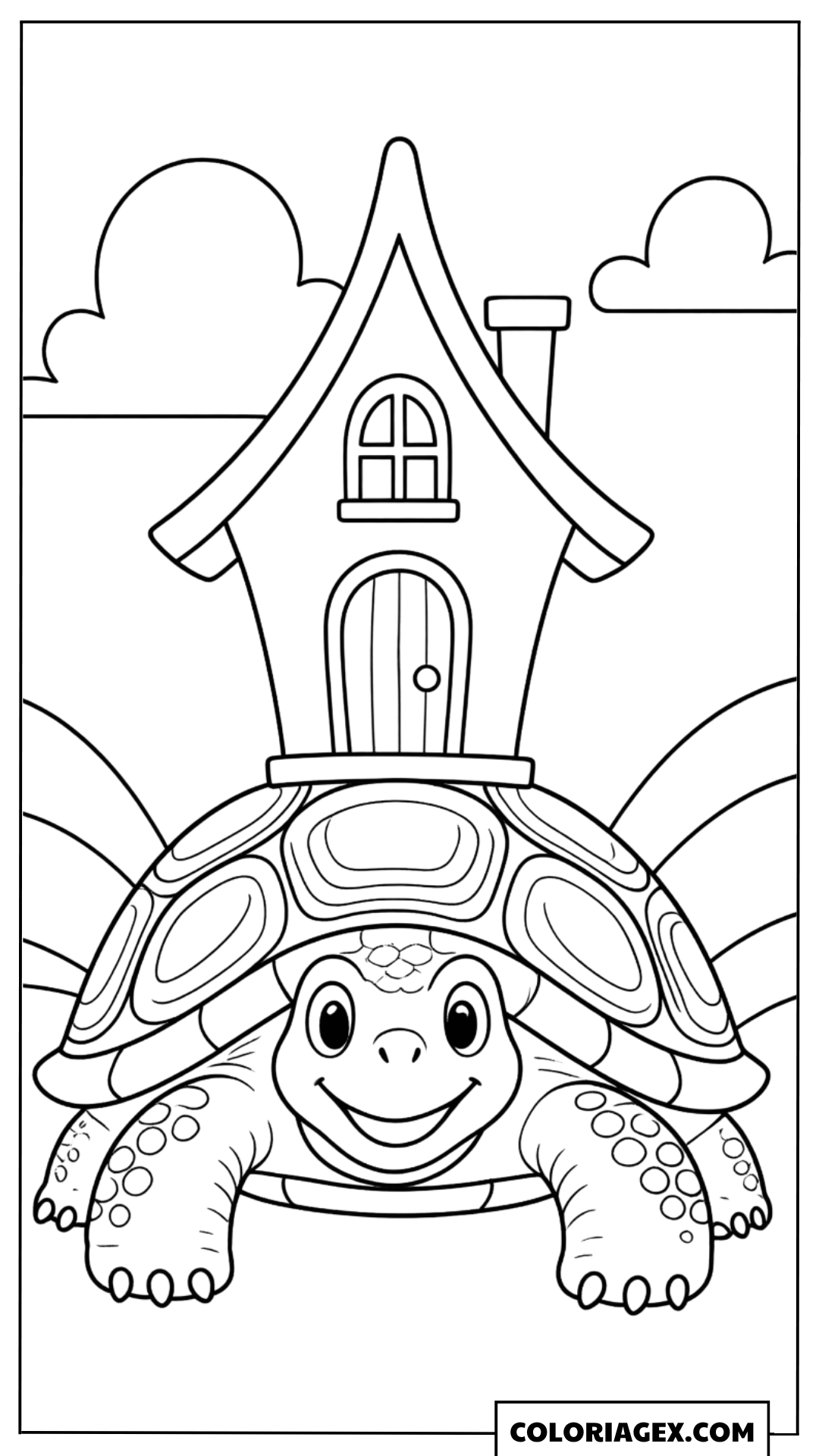 Coloriage Maison sur la tortue