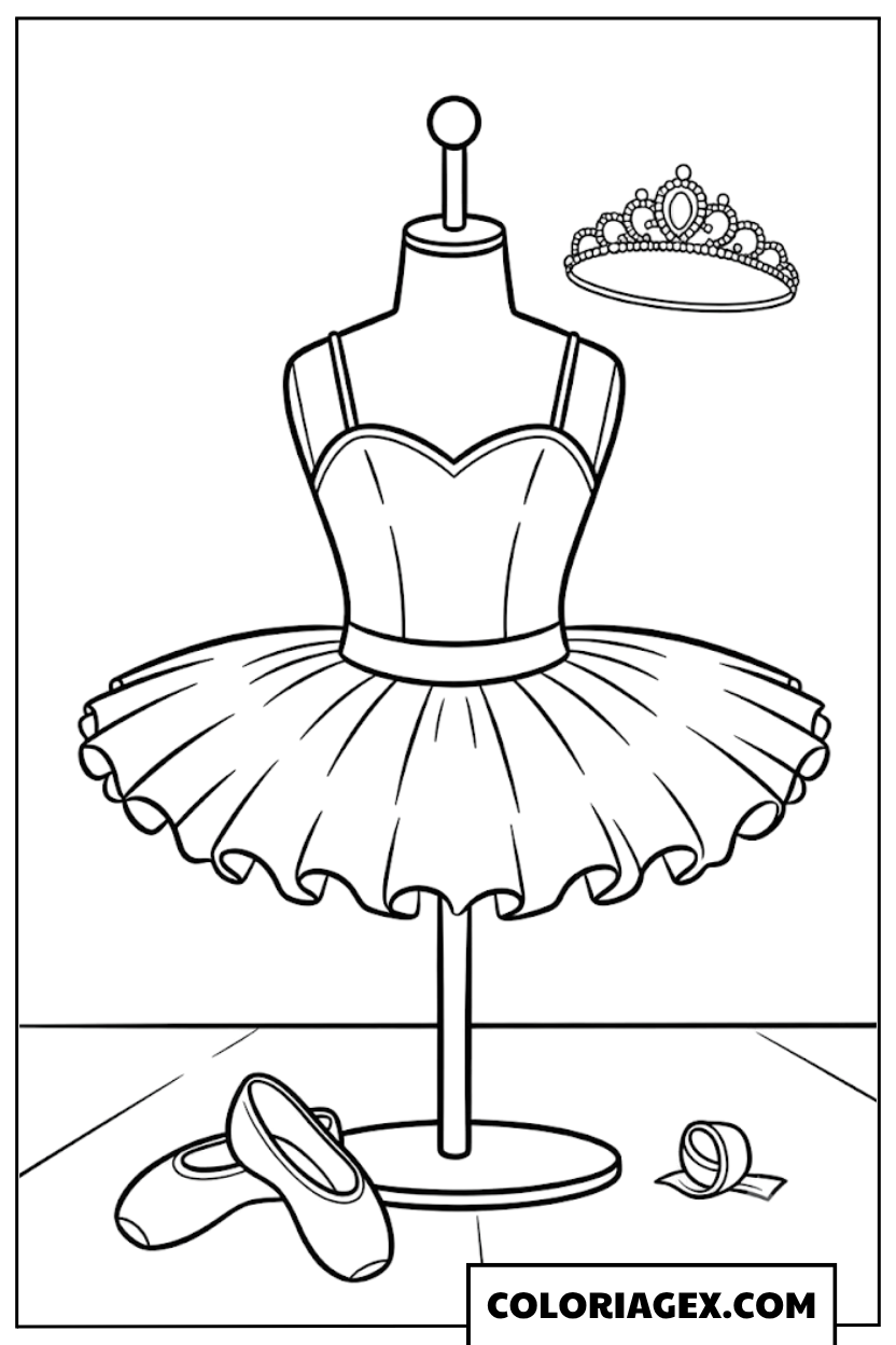 Coloriage Mannequin avec tutu