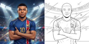 ft - Coloriage Mbappé Célébration ft