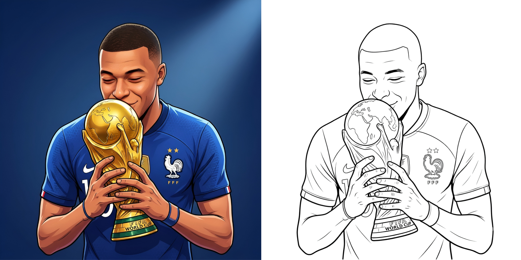 ft - Coloriage Mbappé Coupe du Monde ft