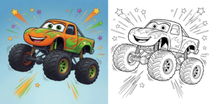 ft - Coloriage Monster Truck Cartoon ft
