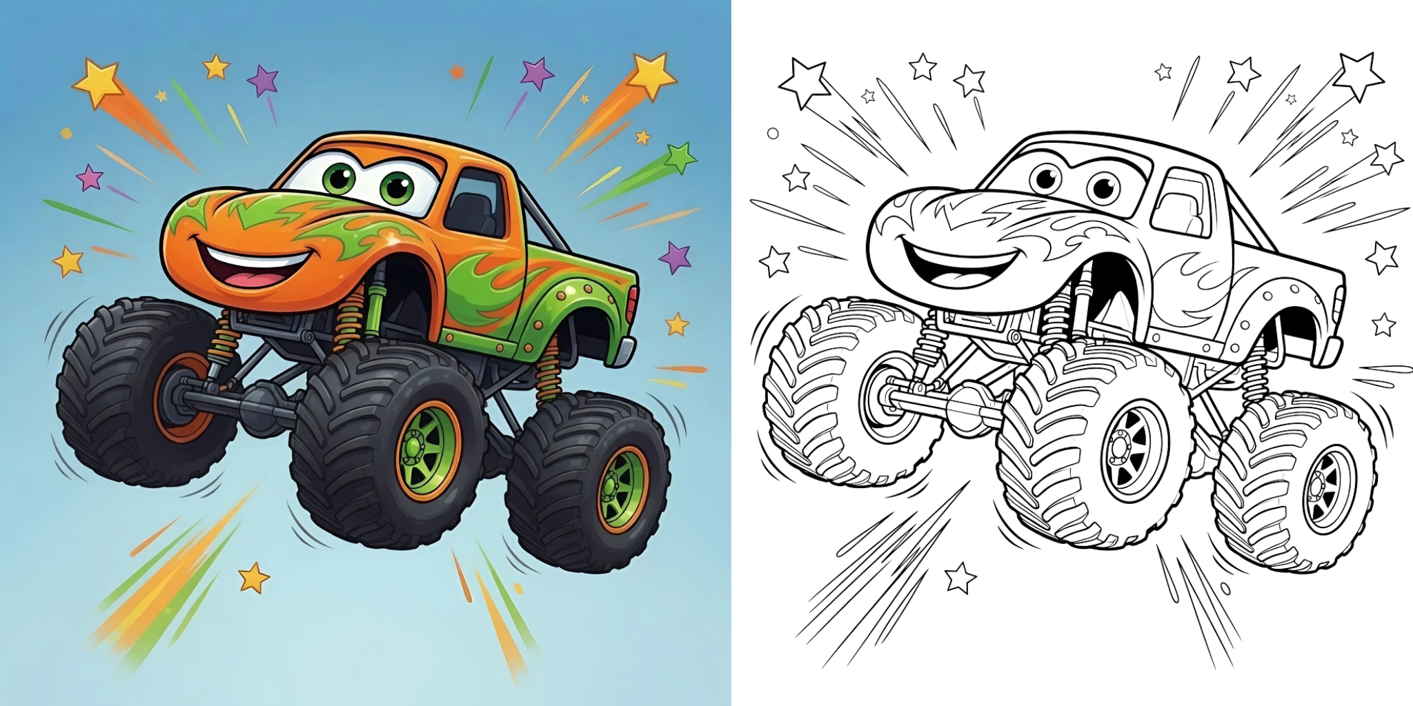 ft - Coloriage Monster Truck Cartoon ft
