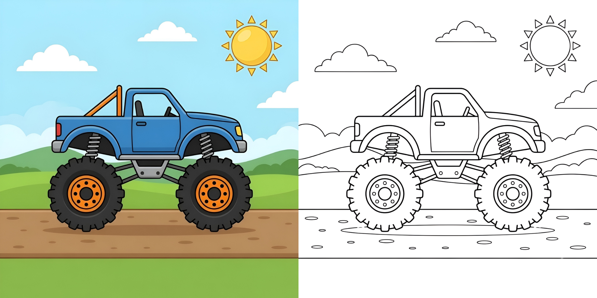 ft - Coloriage Monster Truck Facile ft