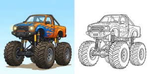 ft - Coloriage Monster Truck ft