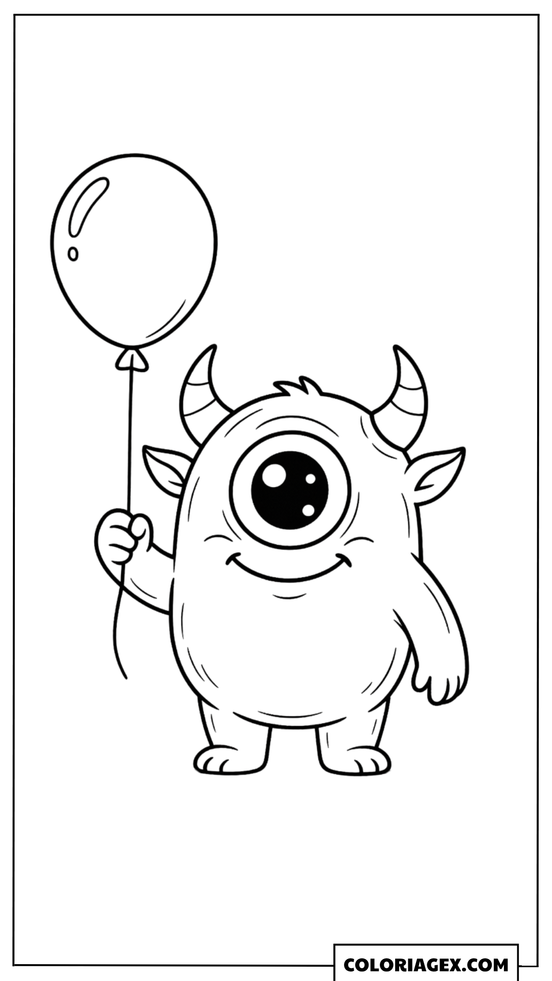 Coloriage Monstre mignon avec ballon