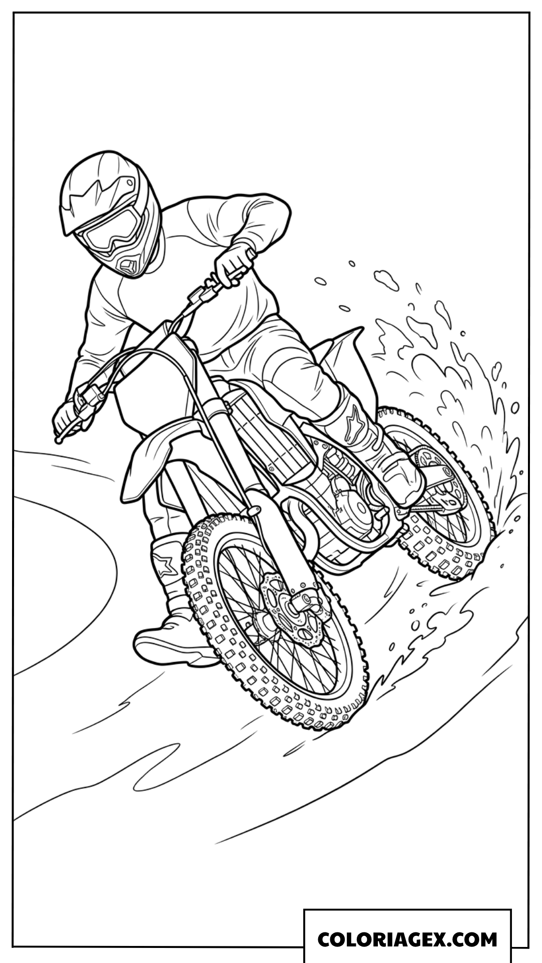 Coloriage Moto Tout Terrain Virage Difficile