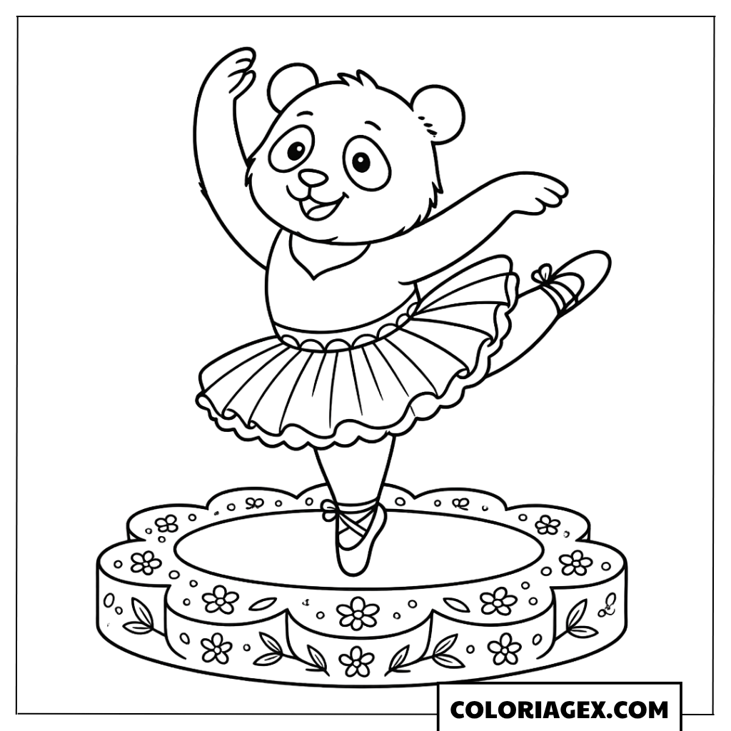 Coloriage Panda ballerine