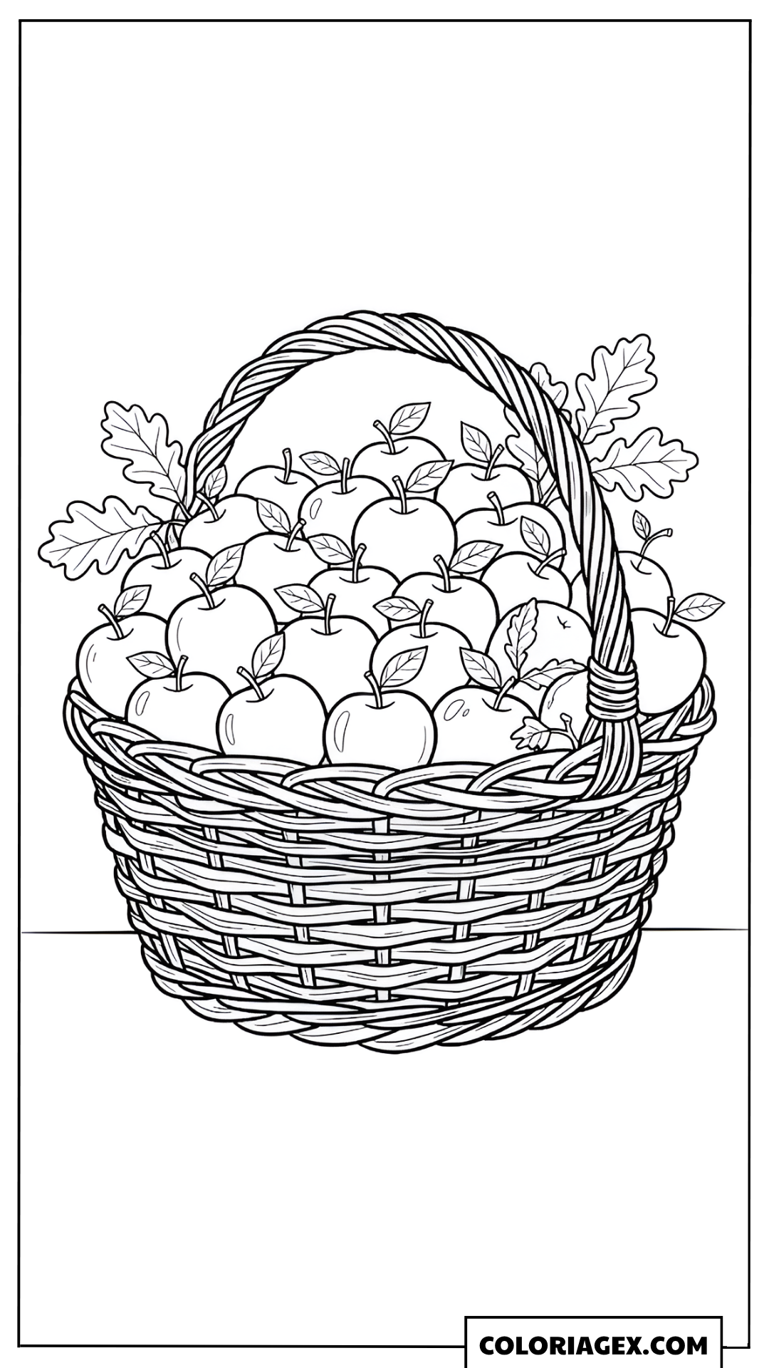 Coloriage Panier rempli de pommes