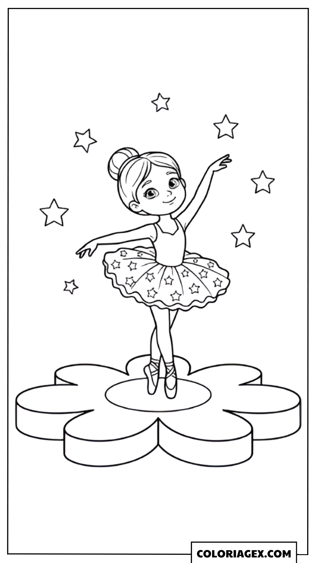 Coloriage Petite ballerine sur fleur