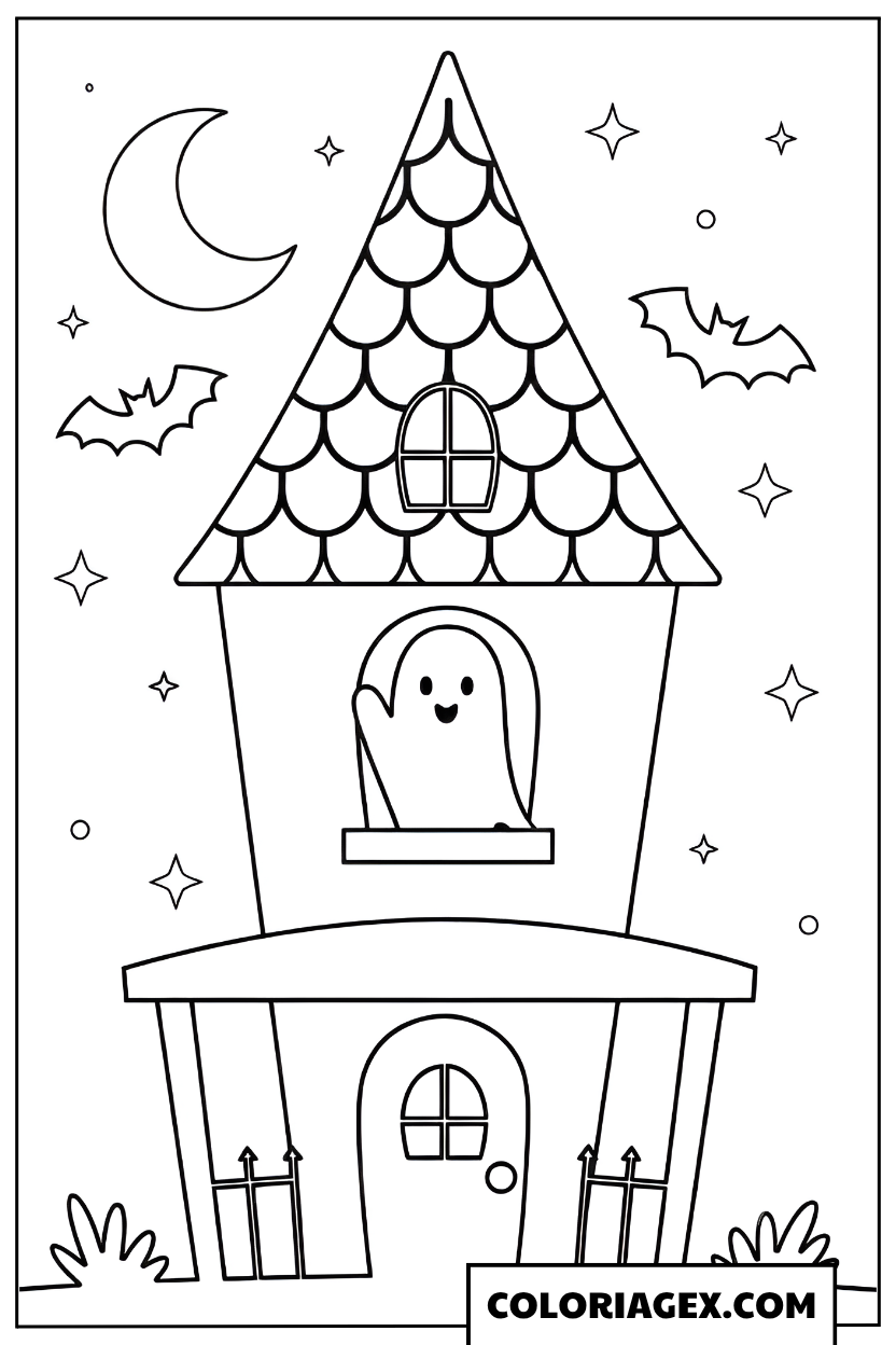 Coloriage Petite maison hantée