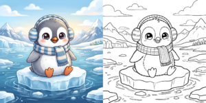 ft - Coloriage Pingouin sur la Banquise ft