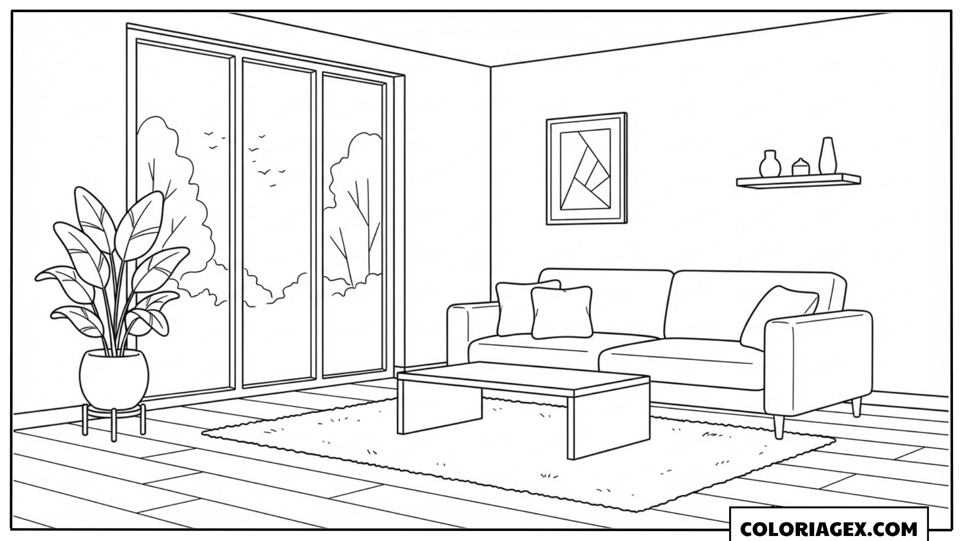 Coloriage Salon moderne