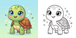 ft - Coloriage Tortue Facile ft