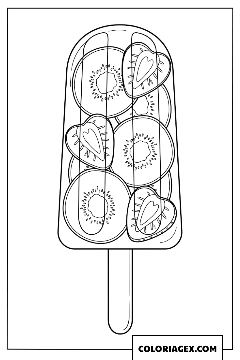 Coloriage d une glace a l eau aux fruits frais