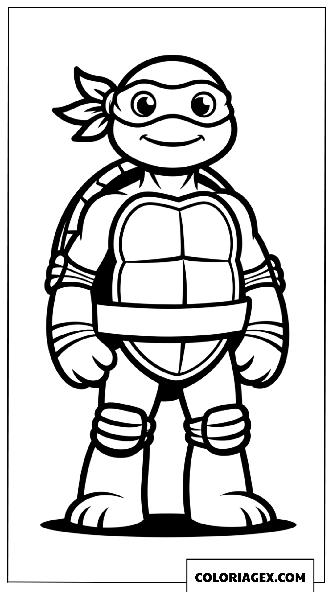 Coloriage de heros tortue ninja au style simplifie