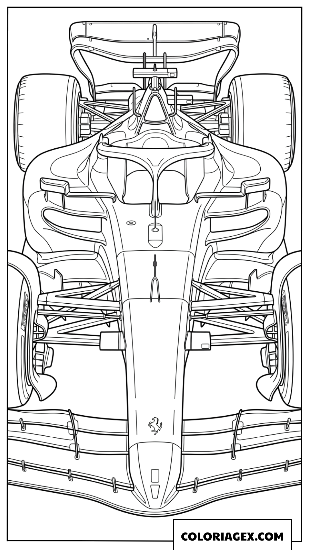 Coloriage de la partie avant dune Ferrari F1 de course