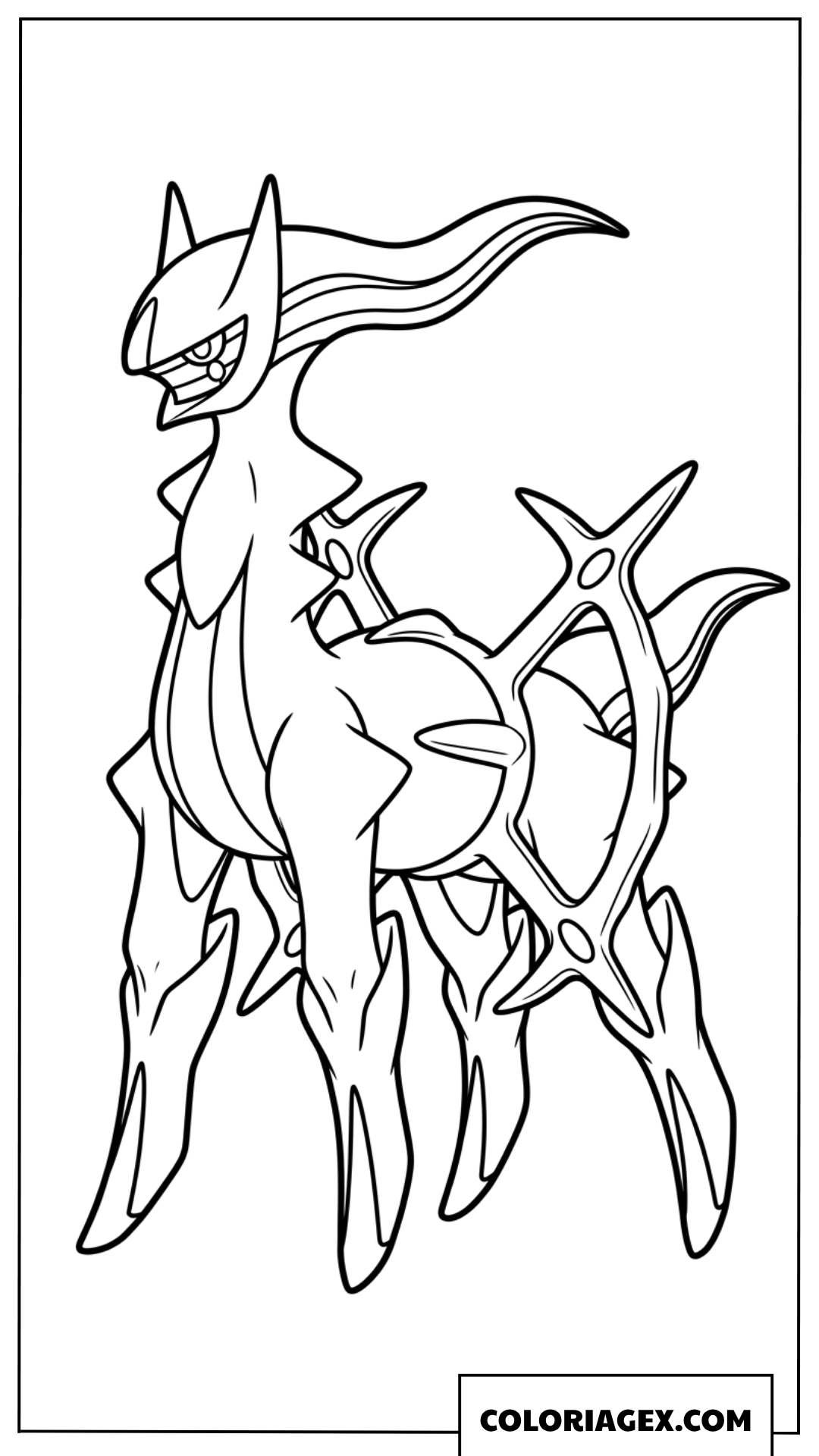 Coloriage du Pokemon legendaire Arceus